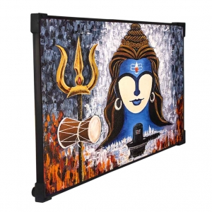 FURNATO Home Decor | Long Lasting UV Coated Hard Unbreakable MDF Board Laminated Picture of Lord Shiva | Religious Home Decor Painting Photo | MDF Long Lasting Binding