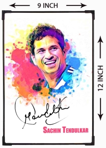 FURNATO | Painting of Sachin Tendulkar | Artistic Painting | with Long Lasting UV Coated MDF Framing | Laminated | Home Decor