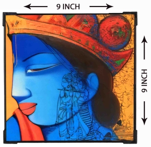 FURNATO | Painting of Shree Krishna | Artistic Painting | with Long Lasting UV Coated MDF Framing | Laminated | Home Decor