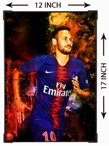 FURNATO | Painting of Neymar | Artistic Painting | with Long Lasting UV Coated MDF Framing | Laminated | Home Decor