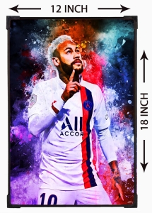 FURNATO | Painting of Neymar | Artistic Painting | with Long Lasting UV Coated MDF Framing | Laminated | Home Decor