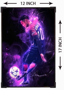 FURNATO | Painting of Neymar | Artistic Painting | with Long Lasting UV Coated MDF Framing | Laminated | Home Decor