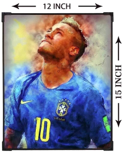 FURNATO | Painting of Neymar | Artistic Painting | with Long Lasting UV Coated MDF Framing | Laminated | Home Decor