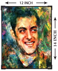 FURNATO | Painting of Salman Khan | Artistic Painting | with Long Lasting UV Coated MDF Framing | Laminated | Home Decor