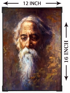 FURNATO | Painting of Rabindranath Tagore | Artistic Painting | with Long Lasting UV Coated MDF Framing | Laminated | Home Decor