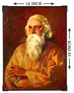 FURNATO | Painting of Rabindranath Tagore | Artistic Painting | with Long Lasting UV Coated MDF Framing | Laminated | Home Decor – MDF51