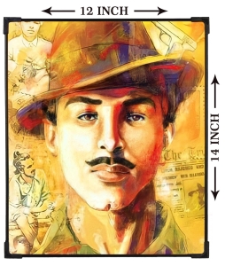 FURNATO | Painting of Sahid Bhagat Singh | Artistic Painting | with Long Lasting UV Coated MDF Framing | Laminated | Home Decor – MDF55