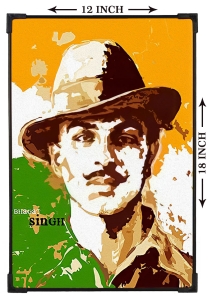 FURNATO | Painting of Sahid Bhagat Singh | Artistic Painting | with Long Lasting UV Coated MDF Framing | Laminated | Home Decor – MDF56