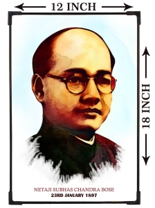 FURNATO | Painting of Netaji Subash Chandra Bose | Artistic Painting | with Long Lasting UV Coated MDF Framing | Laminated | Home Decor – MDF63