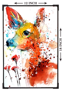 FURNATO | Painting of Deer | Artistic Painting | with Long Lasting UV Coated MDF Framing | Laminated | Home Decor – MDF83