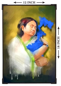 FURNATO | Painting of Mamata Banerjee | Artistic Painting | with Long Lasting UV Coated MDF Framing | Laminated | Home Decor – MDF92
