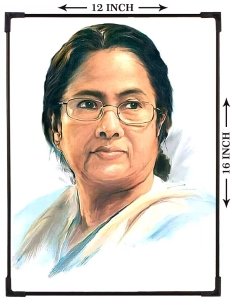 FURNATO | Painting of Mamata Banerjee | Artistic Painting | with Long Lasting UV Coated MDF Framing | Laminated | Home Decor – MDF93