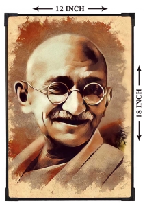 FURNATO | Painting of Mahatma Gandhi | Artistic Painting | with Long Lasting UV Coated MDF Framing | Laminated | Home Decor – MDF98