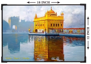 FURNATO | Painting of Golden Temple | Artistic Painting | with Long Lasting UV Coated MDF Framing | Laminated | Home Decor – MDF104