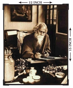 FURNATO | Painting of Rabindranath Tagore | Artistic Painting | with Long Lasting UV Coated MDF Framing | Laminated | Home Decor – MDF107