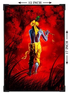 FURNATO | Painting of Shri Krishna | Artistic Painting | with Long Lasting UV Coated MDF Framing | Laminated | Home Decor – MDF114