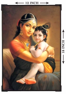 FURNATO | Painting of Yashoda & Gopal | Artistic Painting | with Long Lasting UV Coated MDF Framing | Laminated | Home Decor – MDF115