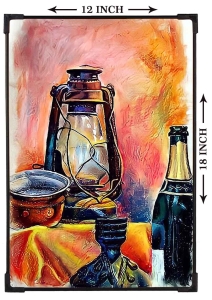 FURNATO | Painting of Lantern | Artistic Painting | with Long Lasting UV Coated MDF Framing | Laminated | Home Decor – MDF116