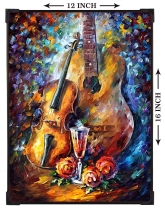 FURNATO | Painting of Guiter | Artistic Painting | with Long Lasting UV Coated MDF Framing | Laminated | Home Decor – MDF120