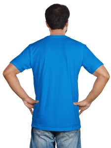 PIPILIKA® Men Solid Round Neck T-Shirt | Cobalt Blue