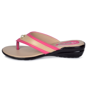 PIPILIKA® Trendy Fashionable Beautiful Women Sandal (FLATS 603) (Pink & Camel)