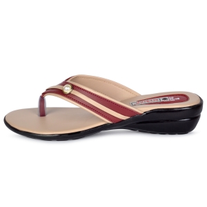 PIPILIKA® Trendy Fashionable Beautiful Woman Sandal (FLATS 606) (Maroon & Camel)