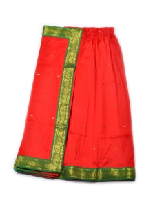 PIPILIKA® Indian Beautiful Pure Silk Saree for Kids & Baby Girls with Stitched Beautiful Blouse (104) (RED)