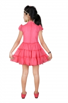 PIPILIKA® Trendy Fashionable Design Soft Net Peach Pink Frock for Girls and Baby Girls (AR5217)