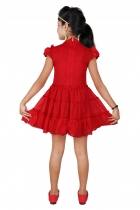 PIPILIKA® Trendy Fashionable Design Soft Net Red Frock for Girls and Baby Girls (AR5217)