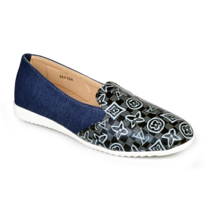 Trendy Jeans Printed Ballerinas 004.024 Bellies For Women  (Black, Blue, Grey)(UK/India 4)