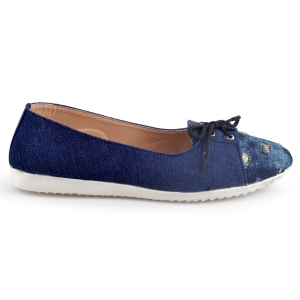 PIPILIKA Belly Flat 007 Blue Ballerinas Shoes of Denim Jeans Bellies For Women  (Navy)(UK/India 4)