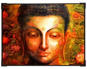 FURNATO | Painting of Budda | Artistic Painting | with Long Lasting UV Coated MDF Framing | Laminated | Home Decor