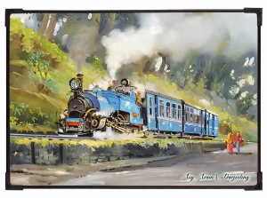FURNATO | Painting of Darjeeling Toy Train | Artistic Painting | with Long Lasting UV Coated MDF Framing | Laminated | Home Decor – MDF103