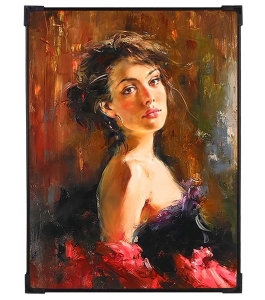 FURNATO | Painting of Lady | Artistic Painting | with Long Lasting UV Coated MDF Framing | Laminated | Home Decor – MDF76