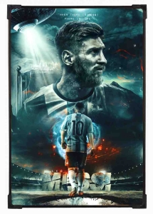 FURNATO | Painting of Lionel Messi | Artistic Painting | with Long Lasting UV Coated MDF Framing | Laminated | Home Decor