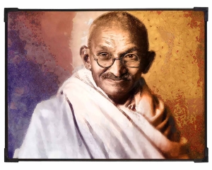 FURNATO | Painting of Mahatma Gandhi | Artistic Painting | with Long Lasting UV Coated MDF Framing | Laminated | Home Decor – MDF97