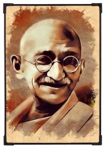 FURNATO | Painting of Mahatma Gandhi | Artistic Painting | with Long Lasting UV Coated MDF Framing | Laminated | Home Decor – MDF98