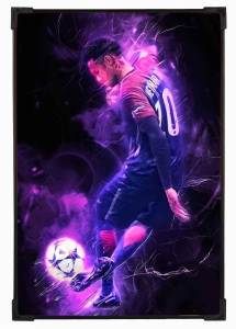 FURNATO | Painting of Neymar | Artistic Painting | with Long Lasting UV Coated MDF Framing | Laminated | Home Decor