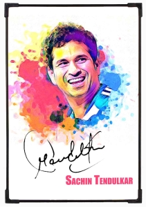 FURNATO | Painting of Sachin Tendulkar | Artistic Painting | with Long Lasting UV Coated MDF Framing | Laminated | Home Decor