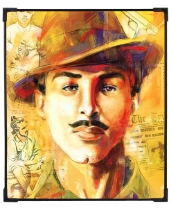 FURNATO | Painting of Sahid Bhagat Singh | Artistic Painting | with Long Lasting UV Coated MDF Framing | Laminated | Home Decor – MDF55