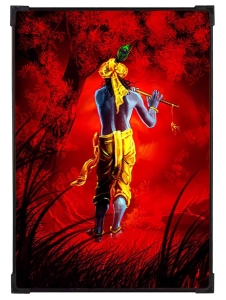 FURNATO | Painting of Shri Krishna | Artistic Painting | with Long Lasting UV Coated MDF Framing | Laminated | Home Decor – MDF114