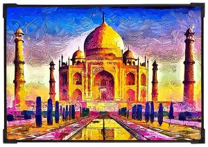 FURNATO | Painting of Taj Mahal | Artistic Painting | with Long Lasting UV Coated MDF Framing | Laminated | Home Decor – MDF126