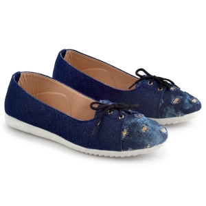 PIPILIKA Belly Flat 007 Blue Ballerinas Shoes of Denim Jeans Bellies For Women  (Navy)(UK/India 4)