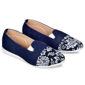 PIPILIKA Belly Flat 010 Blue Ballerinas Shoes Of Denim Jeans Bellies For Women (Navy)(UK/India 4)