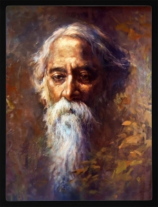 PIPILIKA® Home Decor | Art:-198150 | Rabindranath Tagore Portrait Picture Print | 13.5 inch X 17.5 inch | With 1 Inch Framing | Wall Decor Painting