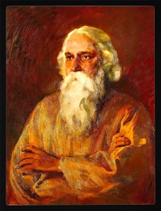 PIPILIKA® Home Decor | Art:-198151 | Rabindranath Tagore Portrait Picture Print | 13.5 inch X 17.5 inch | With 1 Inch Framing | Wall Decor Painting