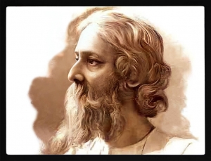 PIPILIKA® Home Decor | Art:-198153 | Rabindranath Tagore Portrait Picture Print | 17.5 inch X 13.5 inch | With 1 Inch Framing | Wall Decor Painting