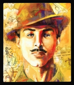 PIPILIKA® Home Decor | Art:-198155 | Shahid Bhagat Singh Portrait Picture Print | 13.5 inch X 15.5 inch | With 1 Inch Framing | Wall Decor Painting
