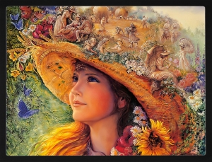 PIPILIKA® Home Decor | UV Laminated | Beautiful Portrait Painting Picture of Cute Vintage Girl - With Framing | SIZE: 17.5 inch X 13.5 inch | 1 Inch Framing | Wall Decor Painting | Art:-198177