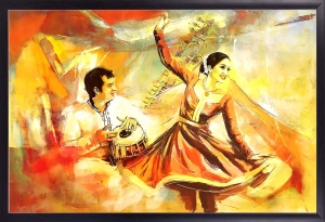 PIPILIKA® Home Decor | UV Laminated | INDIAN CLASSICAL ART PAINT PRINT | With 1 Inch Framing | SIZE: 19.5 inch X 13.5 inch | Wall Decor Painting | Famous Picture | Art:-1981110
